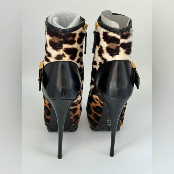 Giuseppe Zanotti Ponyhair Animal Print Ankle Boots Size 36 Brand NWT - Picture 7 of 7